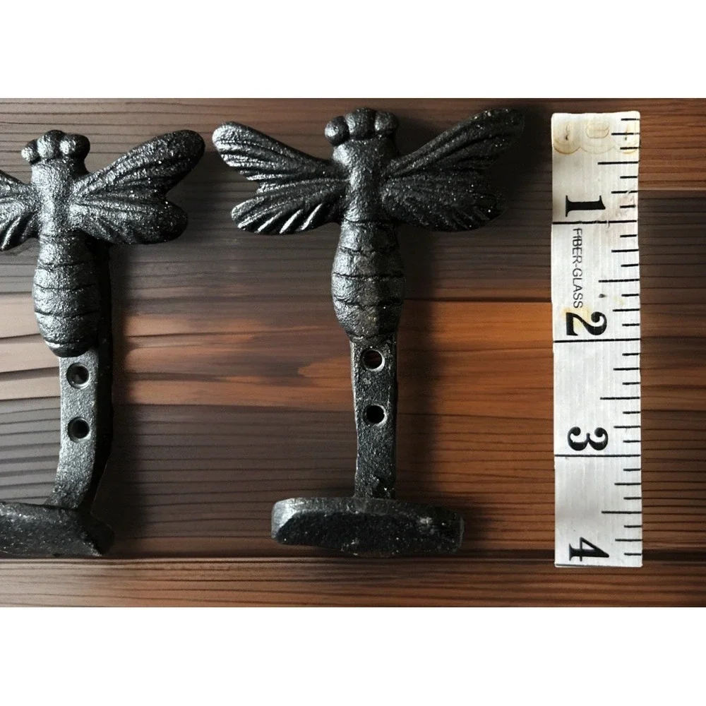 Bee Wall Hook Iron Cabincore Cicada Dragonfly Hanging Farmhouse Rustic Lot Of 3